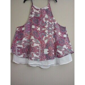 Papaya Sleeveless Halter Top Blouse Size Large